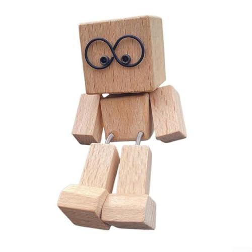 Handgefertigte interaktive Holzfigur für Schreibtisch und Auto, verspielte Schaukelfigur für Büro und Fahrzeug (A) von CARMOTTER