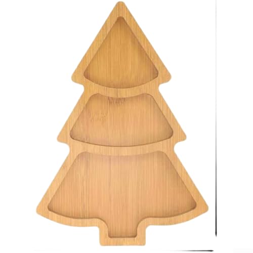 Holztablett in Weihnachtsbaumform für Party-Snacks, Obst, Desserts, dekorativ (2) von CARMOTTER