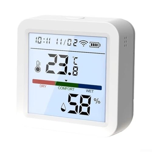 Hygrometer Thermometer für Echtzeit Innenüberwachung Kompatibel mit Smart Home Plattformen (For-zigbee) von CARMOTTER