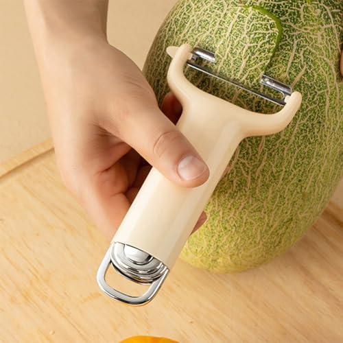 Kartoffelschäler, Gemüseschäler, Edelstahl, Y-förmig, multifunktional, Obstschäler, guter Griff, Schälwerkzeug für Küche, Gemüse, Obst (Beige) von CARMOTTER