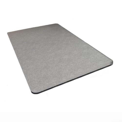 Kieselgur Badematte mit saugfähigem und schnell trocknendem Material, rutschfest für Badezimmerbodenschutz (Naturgrau) von CARMOTTER