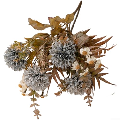 Künstliche Blumen, künstliche Chrysanthemen-Blume, aus Stoffmaterial, für Hochzeit und Heim-Styling (blau) von CARMOTTER