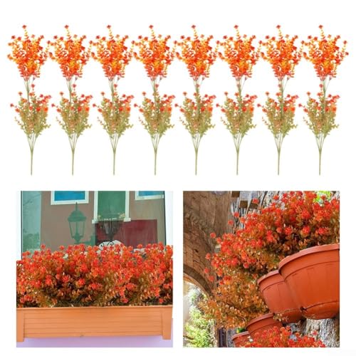 Künstliche Eukalyptusblumen, 16 Stück, für Outdoor-Dekoration, mit flexiblen Stielen für individuelle Arrangements von CARMOTTER