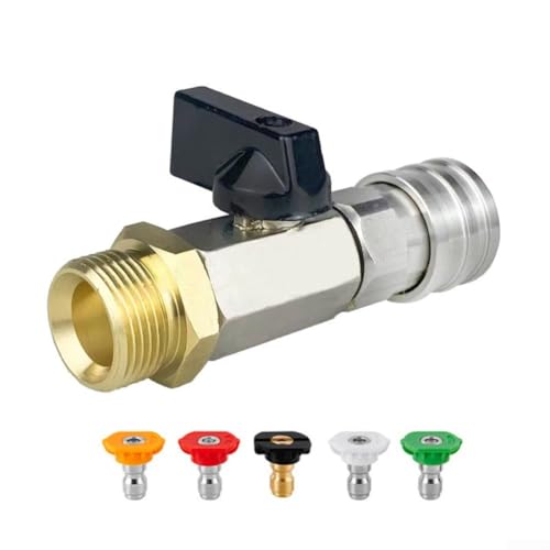 Kugelhahn für Hochdruckreiniger bewertet 4500 PSI mit Schnellanschluss und Ein-/Ausschalter für kontrollierten Wasserfluss und einfache Integration Kugelhahn für Hochdruckreiniger bewertet 4500 PSI mit Schnellanschluss und Ein-/Ausschalter für kontrollierten Wasserfluss und einfache Integration von CARMOTTER