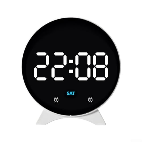 LED-Wecker, multifunktionales Display, Wecker zeigt Datum, Tag, Weckzeit und Temperatur mit einstellbarer Helligkeit (A) von CARMOTTER