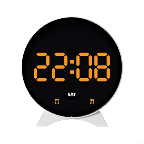LED-Wecker, multifunktionales Display, Wecker zeigt Datum, Tag, Weckzeit und Temperatur mit einstellbarer Helligkeit (D) von CARMOTTER