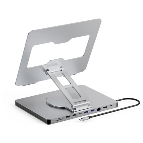 Laptopständer für Schreibtisch, faltbarer Laptop-Halter, Laptop-Ständer Dock mit Gigabit-Ethernet-Anschluss und 4K-Videoausgang Laptopständer für Schreibtisch, faltbarer Laptop-Halter, Laptop-Ständer Dock mit Gigabit-Ethernet-Anschluss und 4K-Videoausgang von CARMOTTER