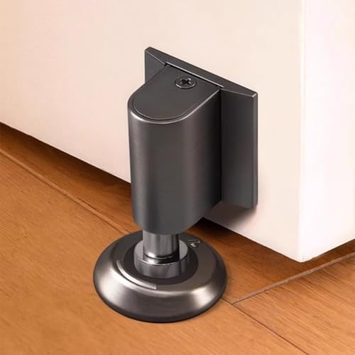 Magnetischer Türstopper, Türstopper, Bodenkeil mit Wandankern und Schrauben, stabile und sichere Türhaltelösung für den Innenbereich (schwarz) von CARMOTTER