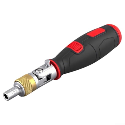 Multifunktionaler 10-in-1-Ratschen-Schraubendreher mit legiertem Stahl und kompaktem Design für Haushalts- und elektronische Aufgaben (rot) von CARMOTTER