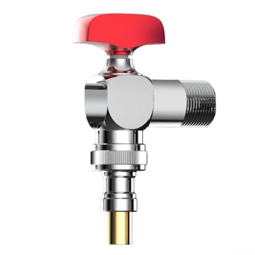 Platzsparendes Design des dreieckigen Ventilschalters aus Messing passt perfekt in enge Räume während Lecks (rot-silber) von CARMOTTER