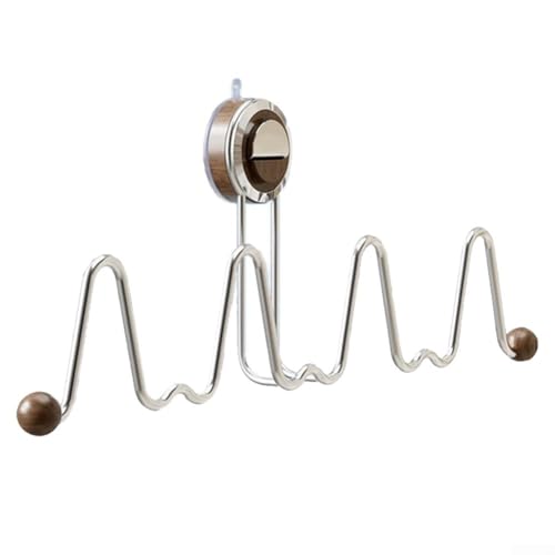 Platzsparendes Schuhregal zur Wandmontage, Edelstahl mit Saugnapf, organisieren Sie Turnschuhe und Sandalen in engen Bereichen (Walnuss) von CARMOTTER