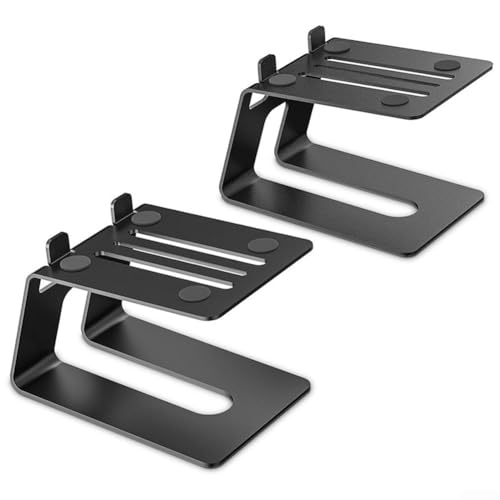 Robuste Metall-Studio-Monitorerhöhung mit C-förmigem Design, Schreibtisch-Lautsprecher-Halterung für kleine bis mittelgroße Bücherregal-Lautsprecher, 2 Stück Robuste Metall-Studio-Monitorerhöhung mit C-förmigem Design, Schreibtisch-Lautsprecher-Halterung für kleine bis mittelgroße Bücherregal-Lautsprecher, 2 Stück von CARMOTTER