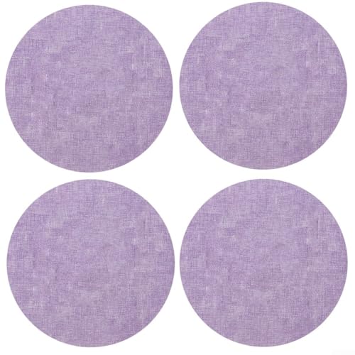 Runde Platzsets, wasserdicht, PVC, 4 Stück, für Esstisch, leicht zu reinigen (lila) von CARMOTTER