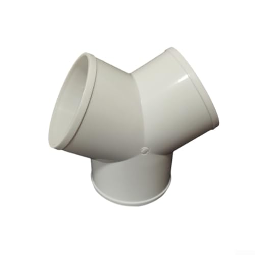 Rundes, gleiches Y-Stück Kunststoffkanalverbinder, Klimaanlagen-Rohr-Abluftschlauch-Verteiler, PVC-Y-Form, Kanalverteiler, Gelenk für Dunstabzugshaube, Badezimmer (100 mm) von CARMOTTER