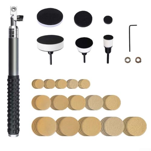 Schüsselschleifer-Set mit langem Hartholzgriff und verstellbarem Kopf, Schleifklotz-Set mit verschiedenen Körnungen für Holzschleifen Schüsselschleifer-Set mit langem Hartholzgriff und verstellbarem Kopf, Schleifklotz-Set mit verschiedenen Körnungen für Holzschleifen von CARMOTTER