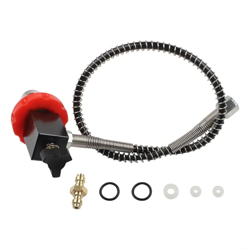Scuba Nachfüllstation-Adapter, 40 MPa 6000 Psi DIN-Ventil 18 BSPP G58 mit weichem Federschlauch für Tauchausrüstung (rot) von CARMOTTER