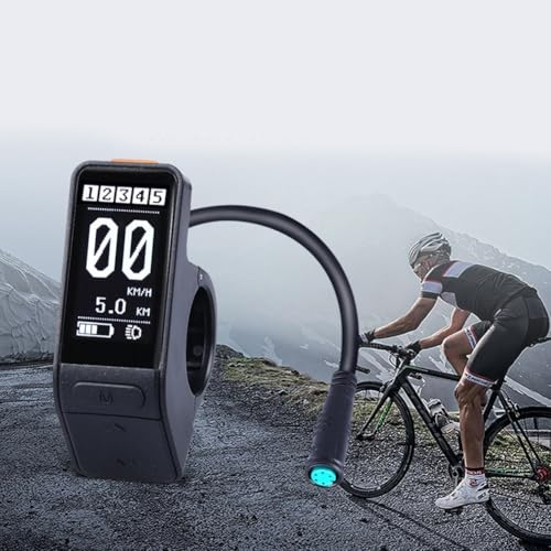 Smart Meter LCD Display Meter für Bafang E-Bike, wasserdichtes Vollbild-Display mit 9-Gang-Steuerung und Datenmanagement (C961-Instrument) von CARMOTTER