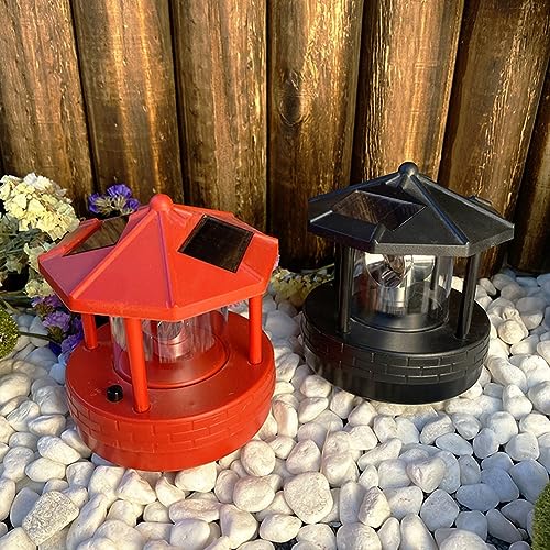 Solar-Leuchtturm, für 360 Grad drehbares LED-Landschaftslicht, Garten-Licht, wasserdichte Straßenlaterne für Haushaltsdekoration (rot), TQ1G1Y6C6Q5F7I1KPT7NZ von CARMOTTER
