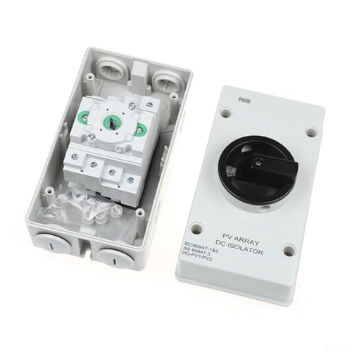 Solar PV DC Trennschalter, 32A DC Photovoltaik Lastschalter IP66 wasserdicht und manipulationssicher Schloss für sichere Solarstromisolation von CARMOTTER