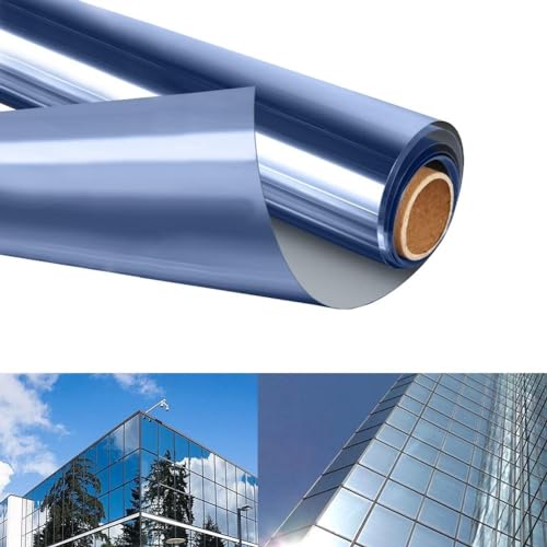 Spiegelfolie, 100 cm, selbstklebend, Sonnenschutz, Glasfolie, Sichtbarkeit (50 cm x 100 cm) von CARMOTTER