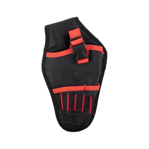Stark konstruierte Bohrer-Aufbewahrungstasche mit praktischem Bithalter-Design (schwarz mit rot) von CARMOTTER