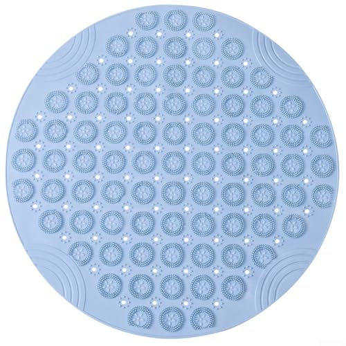 Stilvolle 55 cm rutschfeste Badezimmermatte mit TPE-Material und Kristalldorn-Muster für verbesserte Traktion (blau) von CARMOTTER