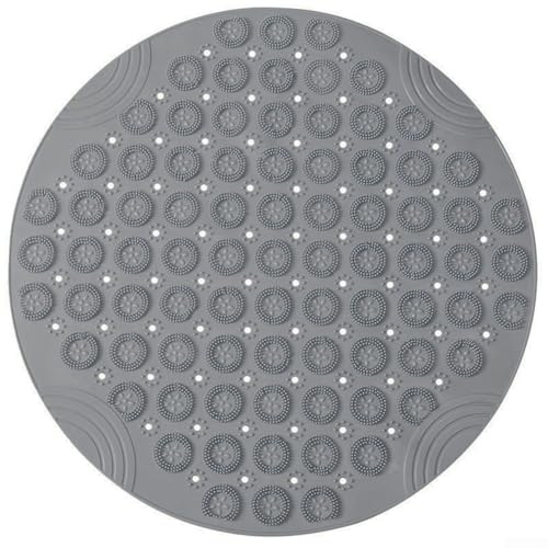 Stilvolle 55 cm rutschfeste Badezimmermatte mit TPE-Material und Kristalldorn-Muster für verbesserte Traktion (grau) von CARMOTTER