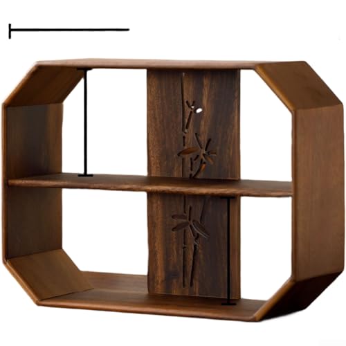 Teekannen-Ausstellungsregal, antikes Ausstellungsregal, Fenster-Ausstellungsregal mit durchbrochenem Gitter für Tee-Sets und kleine Sammlerstücke (28 x 37,8 x 12 cm) von CARMOTTER