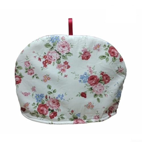 Teekannen-Isolierhülle mit Baumwoll-Außenseite und Polyesterkern, entworfen, um Wärme zu bewahren und vor Staub zu schützen, passend für verschiedene Teekannengrößen, inklusive Aufhängeschlaufe (21#) von CARMOTTER