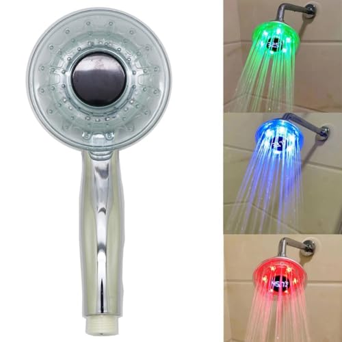 Temperaturempfindlicher LED-Duschkopf, Handbrause mit einstellbaren Modi und einfacher Verbindung zu Standard-Duscharmen Temperaturempfindlicher LED-Duschkopf, Handbrause mit einstellbaren Modi und einfacher Verbindung zu Standard-Duscharmen von CARMOTTER