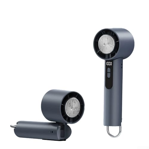Tragbarer Handventilator mit faltbarem Design, Eiskompresse-Funktion und 100 einstellbaren Geschwindigkeiten (Halbleitergrau) von CARMOTTER