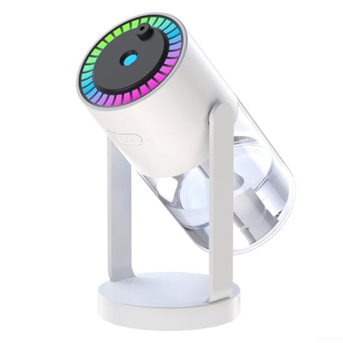 Tragbarer USB-Luftbefeuchter mit beruhigenden Lichtern und Sternprojektion verbessert die Atmosphäre in jeder Umgebung (weiß) von CARMOTTER