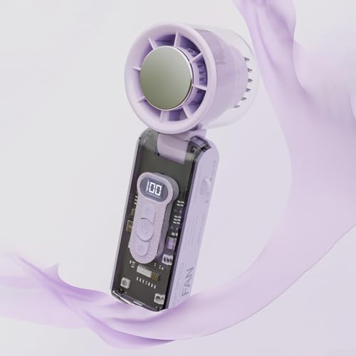 Turbo-Handventilator, 3-in-1-Handventilator mit benutzerdefinierten Geschwindigkeitsstufen und LED-Anzeige für Komfort (lila) von CARMOTTER