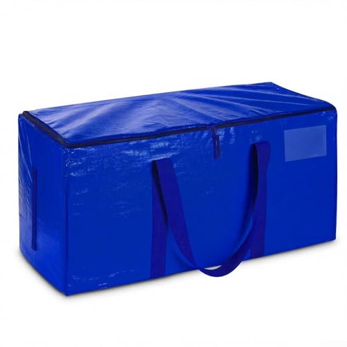 Verdickte Umzugsverpackungstaschen, gewebtes Material für Kleidung, Steppdecken, Gepäck, strapazierfähig, große Kapazität, Umzugstaschen (Blau-1) von CARMOTTER