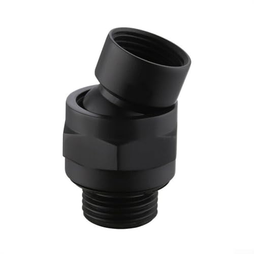 Verstellbarer Schwenk-Duschanschluss, Duschkopf-Kugelgelenk-Adapter, für jedes Familienmitglied (schwarz) von CARMOTTER