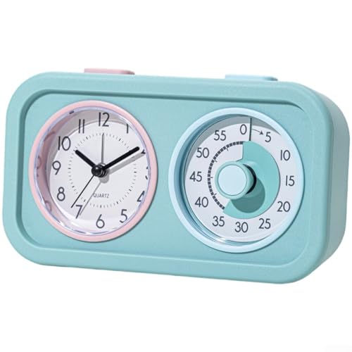 Visueller 60-Minuten-Küchentimer mit einstellbaren Alarmstufen und mehreren Stilen, leiser Batteriebetrieb, benutzerfreundliches Design mit Magnet- und Wandhalterungsoptionen (mintblau) von CARMOTTER