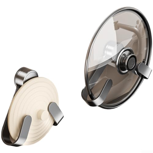 Wandmontierter Saugnapf, drehbarer Topfdeckel-Halter, Küchen-Organizer für Pfannen-Abdeckung (C) von CARMOTTER