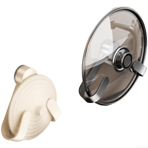 Wandmontierter Saugnapf, drehbarer Topfdeckel-Halter, Küchen-Organizer für Pfannen-Abdeckung (E) von CARMOTTER