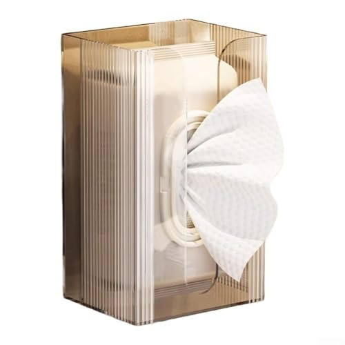 Wandmontierter Taschentuchhalter ohne Bohren, platzsparend für Bad und Küche, praktische Nachfüllöffnung für Gesichtstücher (transparente Farbe) von CARMOTTER