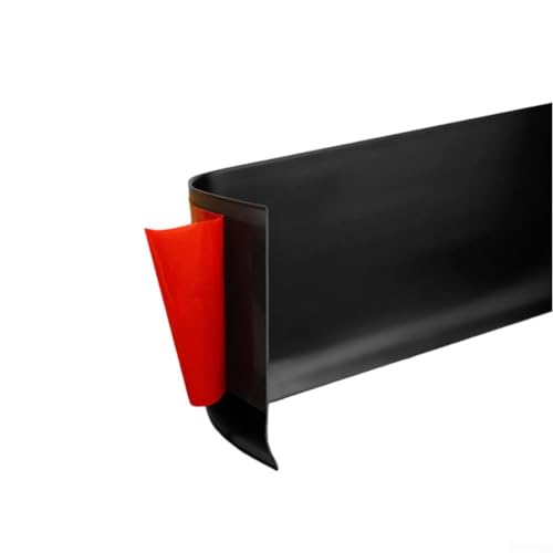 Wasserdichte Sockelleiste 4 Meter lang aus PVC-Kunststoff mit Rückseite auf Silikonbasis und modernem L-Kanten-Design für Wandverkleidung (schwarz) von CARMOTTER