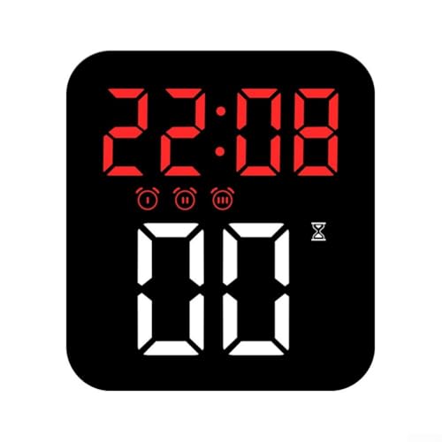 Wecker, Digitaluhr, multifunktionaler LED-Wecker für Schlafzimmer, Nachttisch, Büro & Reisen (D) von CARMOTTER