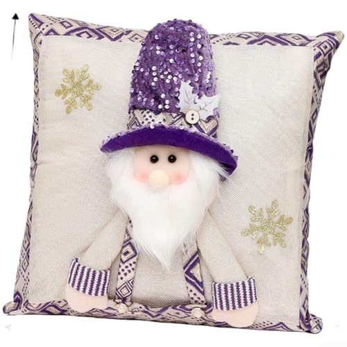 Weihnachts-Kissenbezug, glitzernd, Weihnachtsmann, Schneemann, Elch, Sofakissen, Heimdekoration (ältere Person) von CARMOTTER