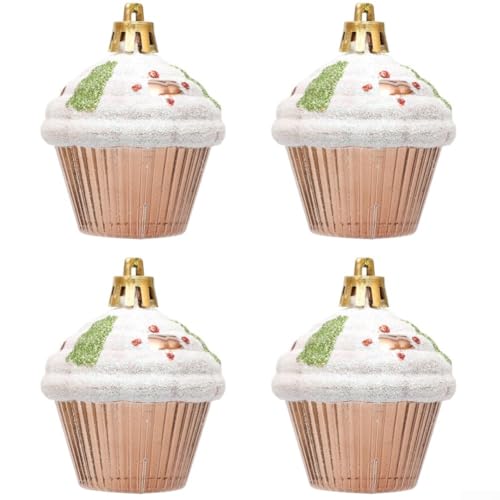 Weihnachtsbaumschmuck aus Kunststoff, für Kuchen und Bastelarbeiten, Braun, 4 Stück Weihnachtsbaumschmuck aus Kunststoff, für Kuchen und Bastelarbeiten, Braun, 4 Stück von CARMOTTER