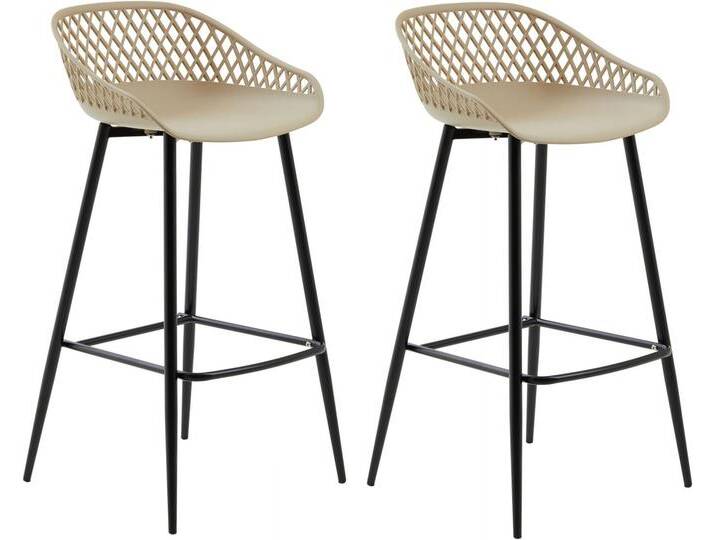 Barhocker IREK im 2er Set, Kunststoff in beige von CARO-Möbel