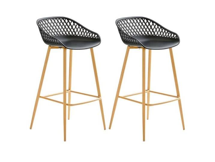 Barhocker IREK im 2er Set in schwarz/Sonoma Eiche von CARO-Möbel