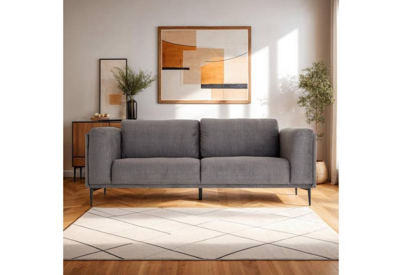 CARO-Möbel 3-Sitzer MAGNA, Dreisitzer Sofa mit weichem Stoffbezug aus Samt Anthrazit CARO-Möbel 3-Sitzer MAGNA, Dreisitzer Sofa mit weichem Stoffbezug aus Samt Anthrazit von CARO-Möbel