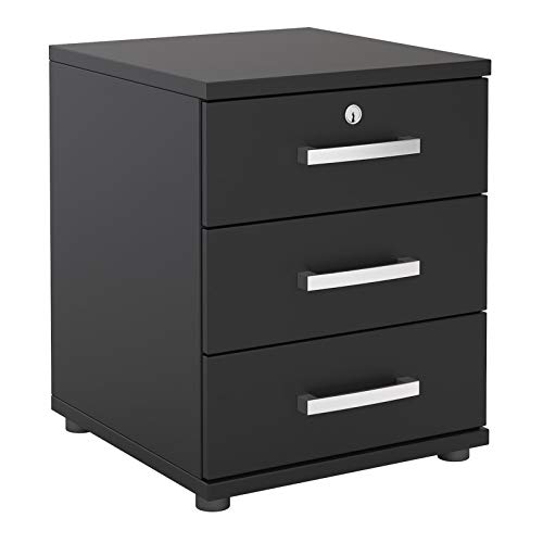 CARO-Möbel Bürocontainer Schreibtischcontainer Büroschrank Toronto, schwarz, abschließbar mit 3 Schubladen, 44 x 58 x 45 cm von CARO-Möbel