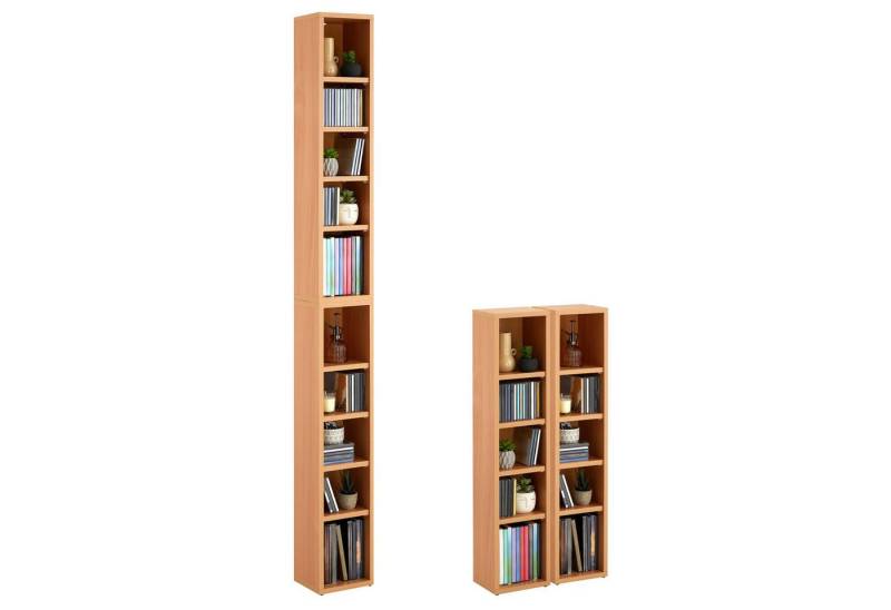 CARO-Möbel CD-Regal CHART, Medienregal aus 2 Modulen, Medien Aufbewahrung bis zu 160 CDs buche von CARO-Möbel