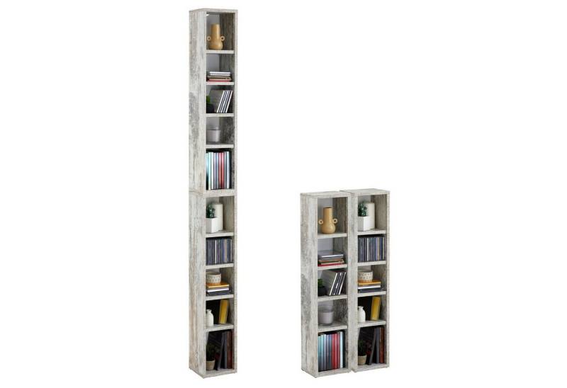 CARO-Möbel CD-Regal CHART, Medienregal aus 2 Modulen, Medien Aufbewahrung bis zu 160 CDs shabby von CARO-Möbel