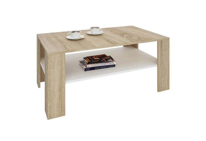 CARO-Möbel Couchtisch ANIMO, Couchtisch Wohnzimmer Beistell Sofa 100 x 60 cm in 4 Farben mit Ablage von CARO-Möbel